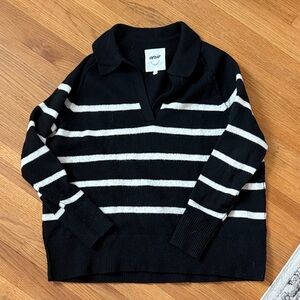 Aerie Black and White Striped Sweater